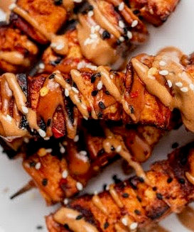 Kids! Organic Teriyaki Tofu Skewers w/ jasmine rice & veggies