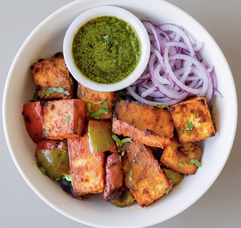Tandoori Tofu Tikka w/vegan chutney(T)