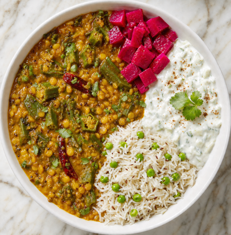 Daal Bhindi Green Peas Bowl (Saatvik)