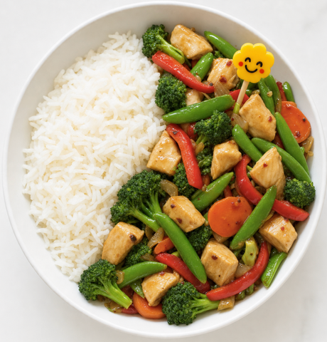 Stir fry chicken with rice