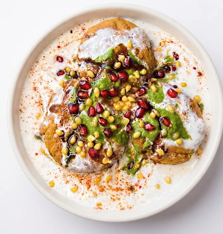 Vegan! Aloo Tikki Dahi Chaat (T)