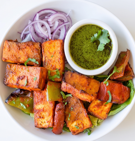Anchari Tofu Tikka w/cucumber salad