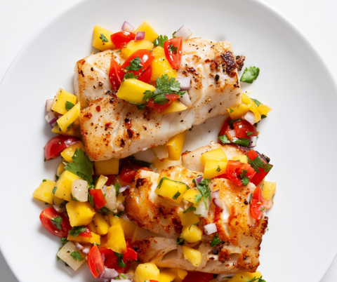 Grilled Mahi Mahi with Mango Salsa (T)