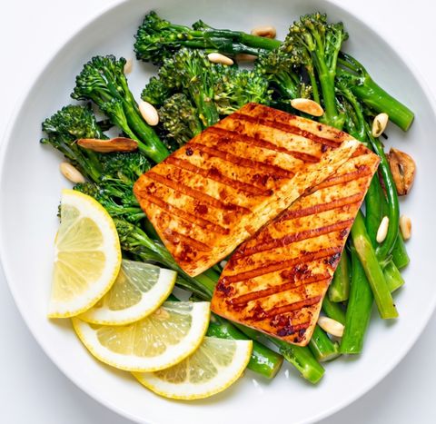 Peri Peri Paneer w/ garlic broccolini