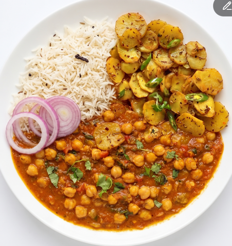 Chole Chawal Jeera Rice
