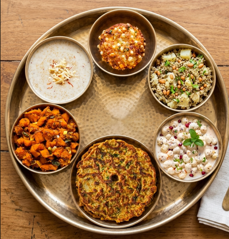 Navratri Vrat Feast Thali — Six Festive Favorites