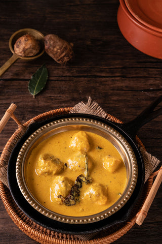Arbi Ki Sabzi (cashew yogurt)