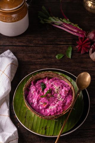 Vegan Beetroot Pachadi(Coconut/ Cashew)(T)