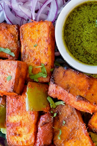 Tandoori Tofu Tikka w/vegan chutney(T)