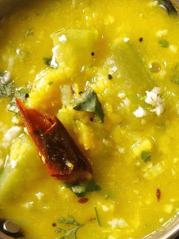 NEW! Marathi! Dudhi Bhoplyachi Aamti (toor daal, lauki)