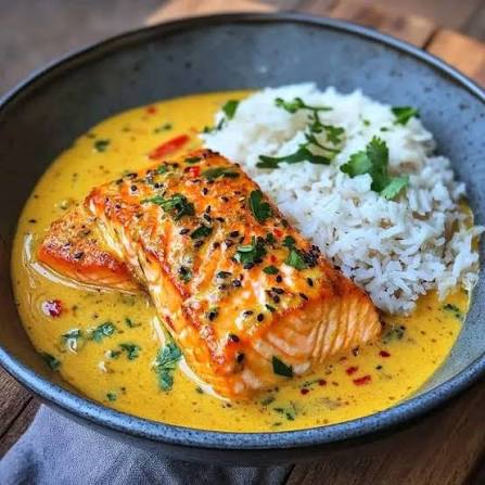 Salmon Fish Curry w/jasmine rice