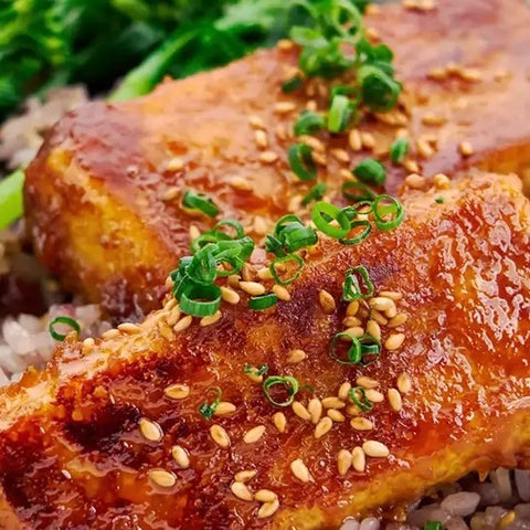 Miso Glazed Tofu with Mango Salad