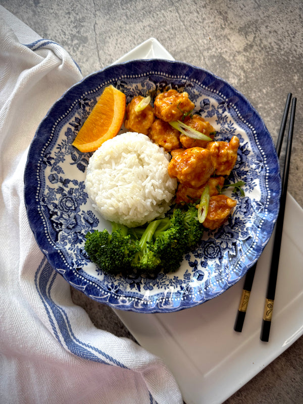 Orange Chicken w/ rice & brocolli