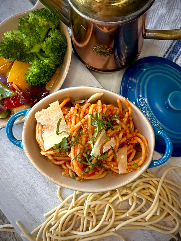 Organic Pasta Primavera - loaded with veggies