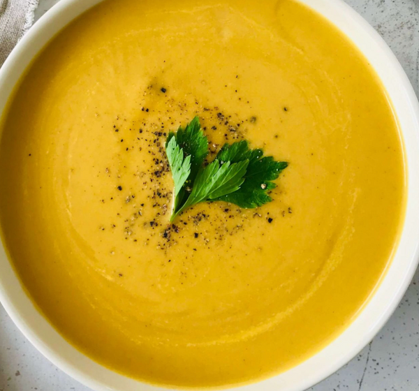 Vrat Special! Roasted Shakarkandi Soup (sweet potatoes)(T)