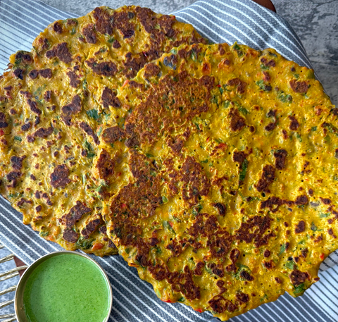 Besan Spinach Chilla - VGN