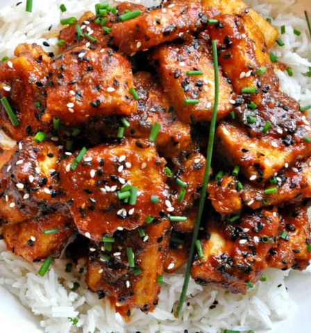 New! Korean BBQ Tofu w/Kimchi Fried rice