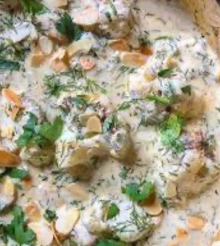Lebanese Zahra Bin Labaan on bed of saffron rice (Veg)