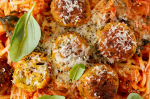 Kids! Organic Spaghetti with veg meatballs
