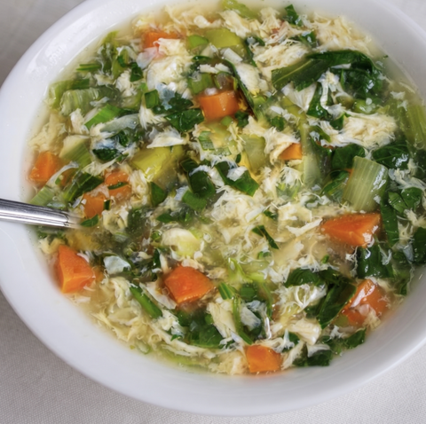 New! Golden Garden Egg Flower Soup (veg broth)