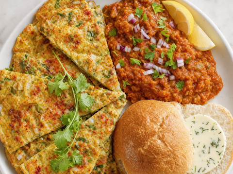 Vegan Masala Omelette Slider Bowl  (egg substitute, GF)