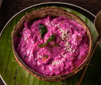 Vegan Beetroot Pachadi(Coconut/ Cashew)