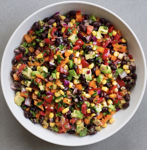 New! Black Bean and Corn Salad w/avocado lime dressing