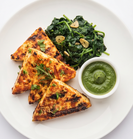 Harissa Paneer w/sauteed spinach