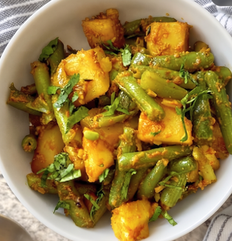 Green Beans Aloo Ki Sabzi-satvik