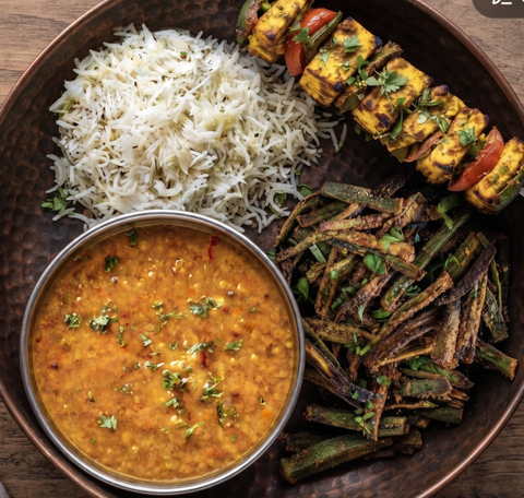 Ojas High-Protein Paneer Zafrani, Daal & Kurkuri Bhindi Bowl