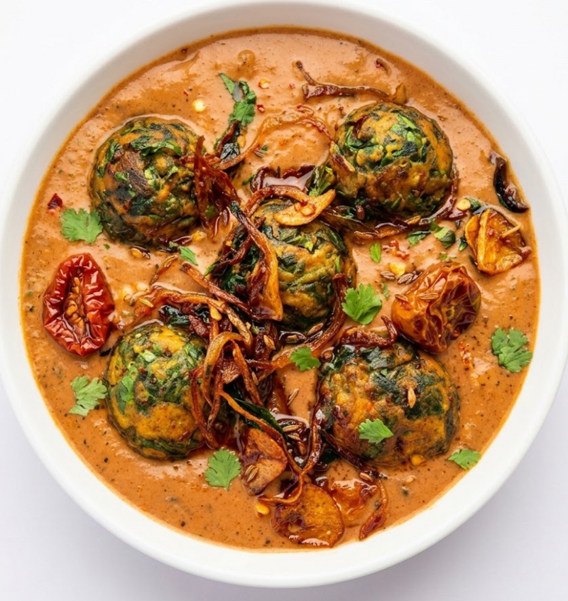 Ragi Kadhi with Shepu Pakora (Satvik)