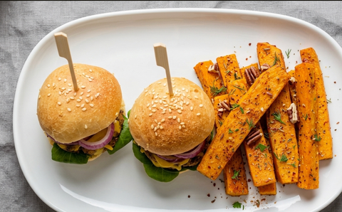Veggie Slider with Roasted Sweet Potato Batons
