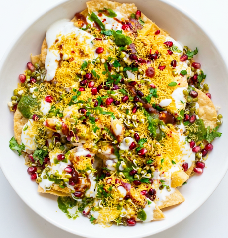 Mung Sprout Papdi Chaat (T)