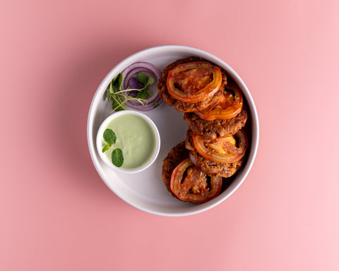 Soya Chapli Kebab w/vegan chutney (8oz)