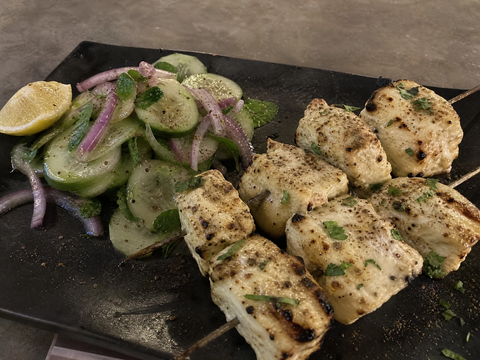 Grilled Malai Paneer Tikka w/Cucumber Salad