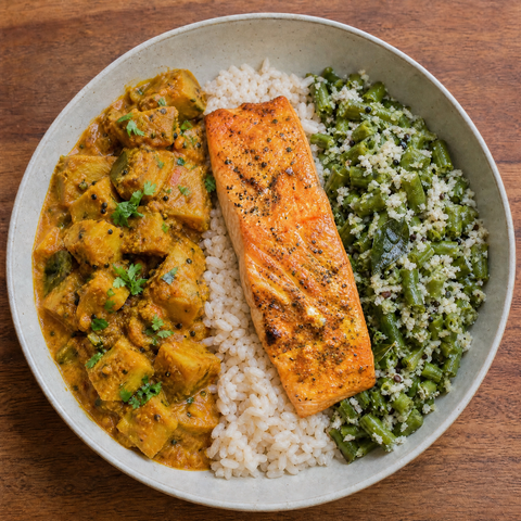Pineapple Rasam & Salmon Bowl